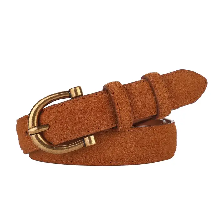 Ceintures pour femmes en daim, ceinture fine réglable avec boucle à ardillon rétro pour robe, mantea