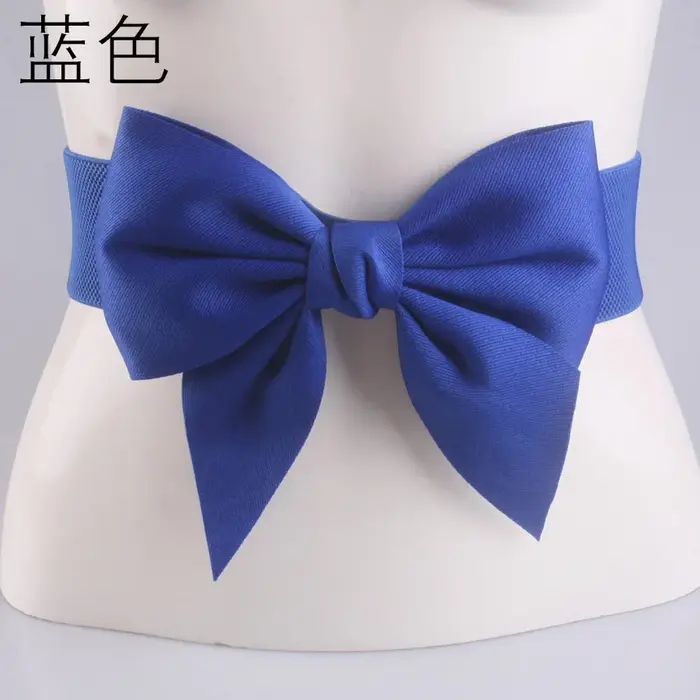 Ceinture large élastique à nœud papillon pour femme