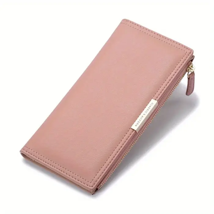 Portefeuille Ultra mince pour femmes, porte-carte de crédit bloquant RFID, pochette à deux volets av