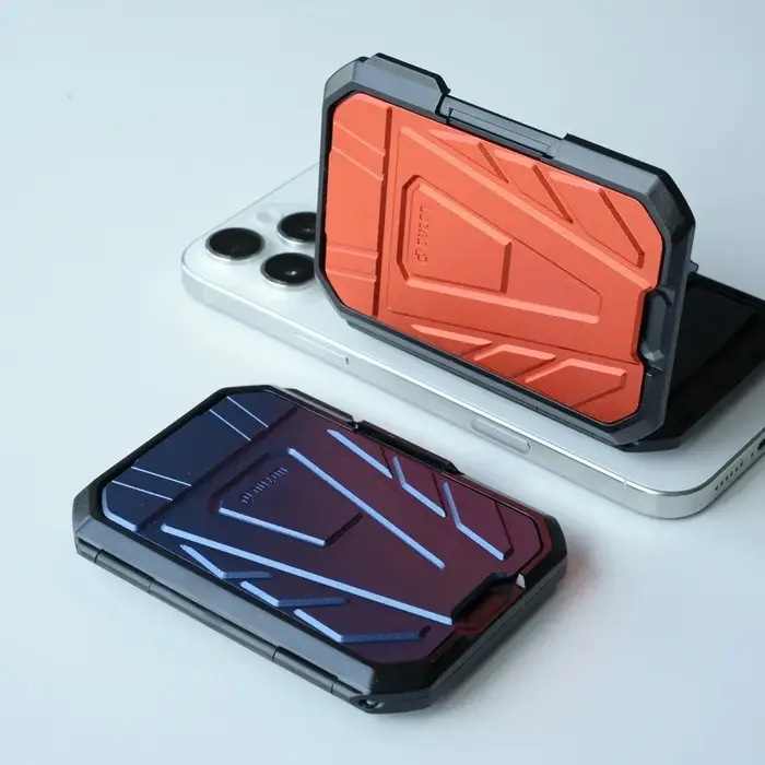 DUZON Armor portefeuille magnétique dur pour IPhone 17 16 Pro Max porte-carte détachable à 3 emplacements avec béquille en métal réglable