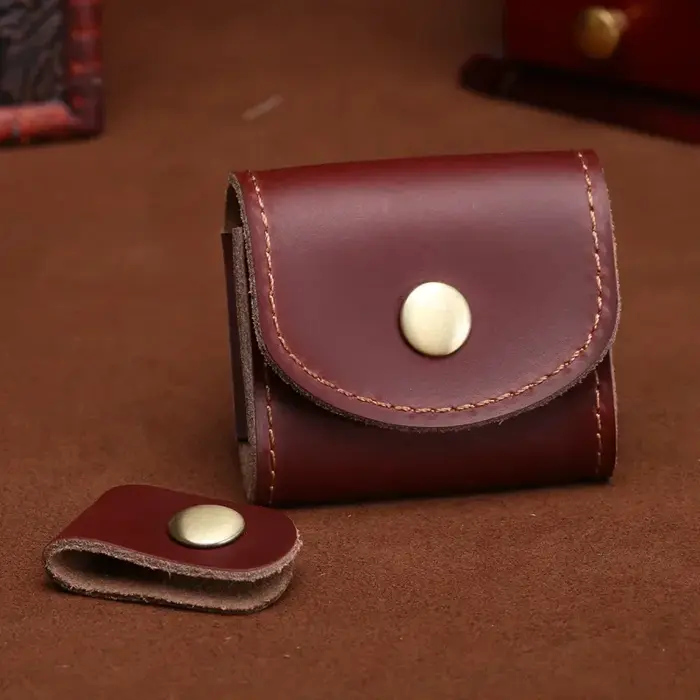 Porte-monnaie vintage en cuir véritable pour femme