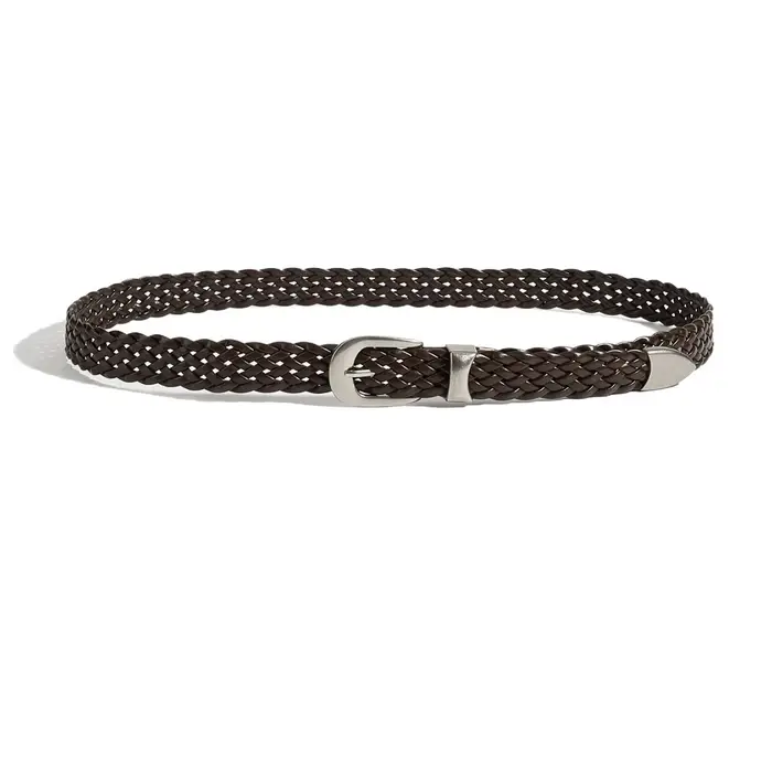 Ceinture tressée style punk sans perforation pour hommes et femmes