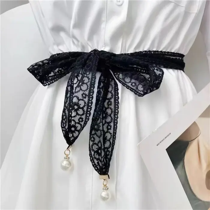 Ceinture de perles blanches pour femmes