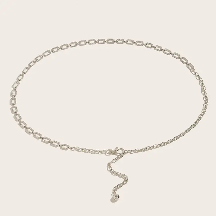 Ceinture tendance pour femme avec strass, chaîne de taille fine en métal, accessoires de robe polyva