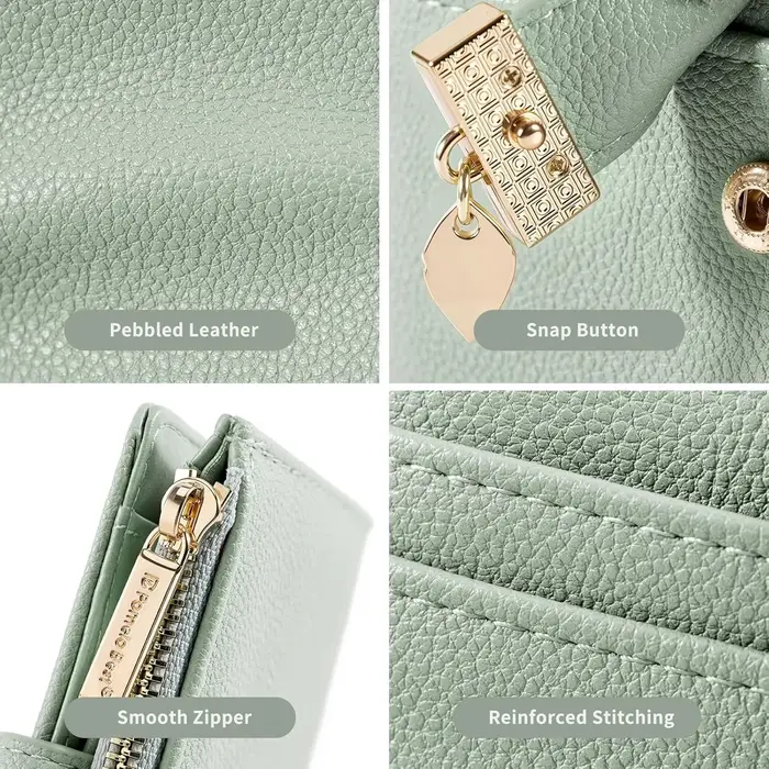 Portefeuille en cuir souple pour femme Pomelo Best Small
