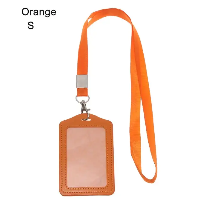 Porte-cartes de travail unisexe avec lanière, porte-cartes bancaires en PU, porte-cartes de crédit,