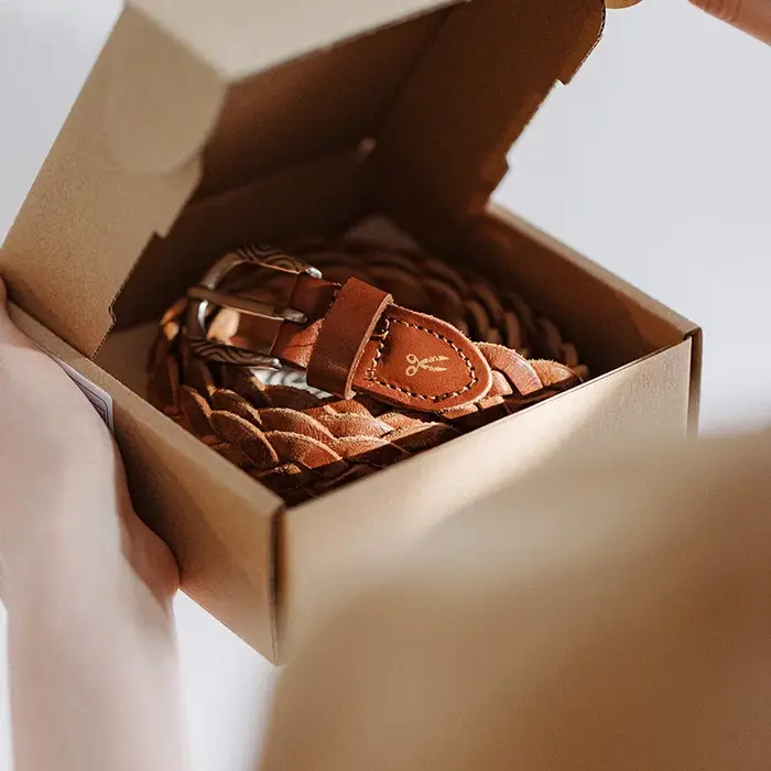 Maden-Ceinture Tressée Vintage en Cuir de Vache pour Femme