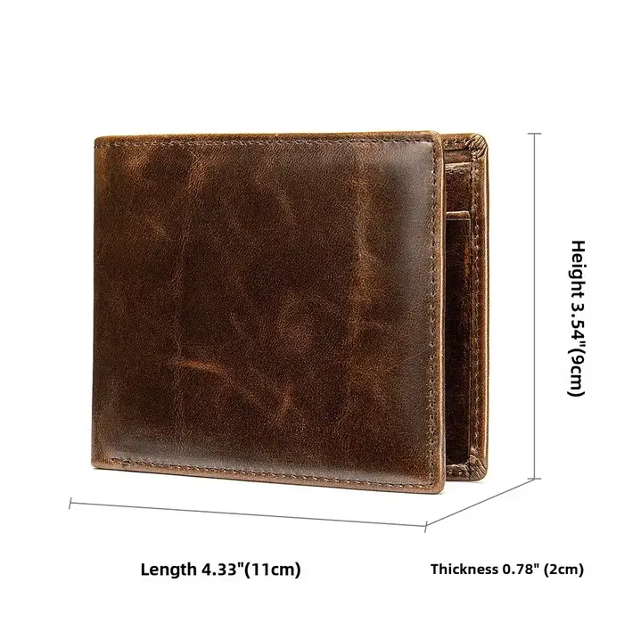 Portefeuille en cuir véritable pour hommes avec poche pour pièces de monnaie porte-monnaie antivol