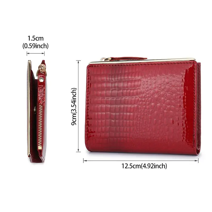 Portefeuille en cuir véritable pour femmes