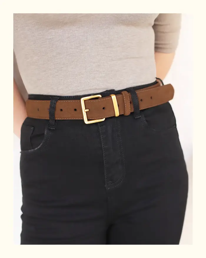 Ceinture de luxe en cuir suédé pour femme