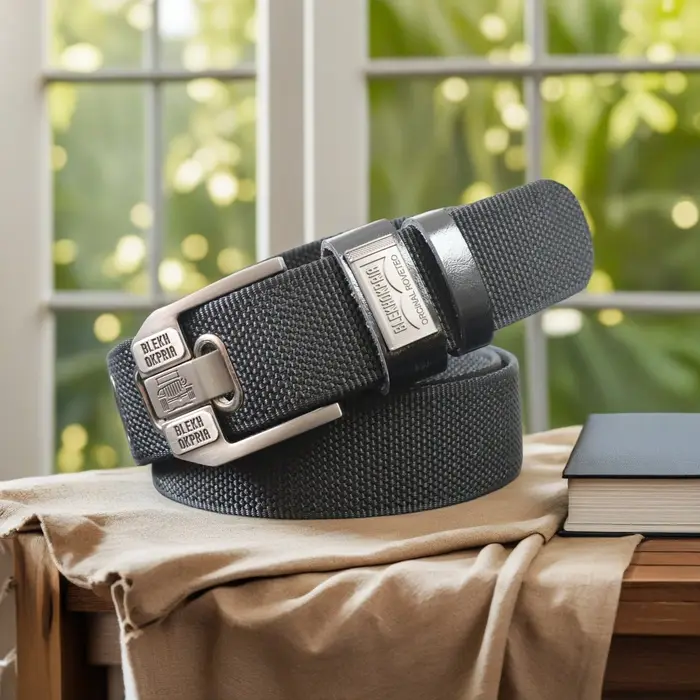 Ceinture en toile à boucle ardillon pour hommes pour adolescents – Décontracté rétro élégant de haut