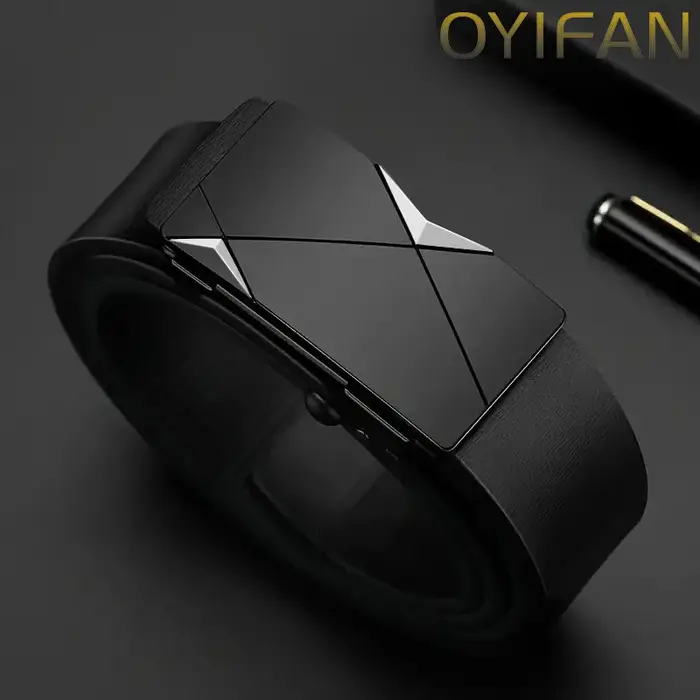 OYIFAN mode hommes ceinture hommes en cuir véritable ceinture automatique boucle cliquet ceinture ré