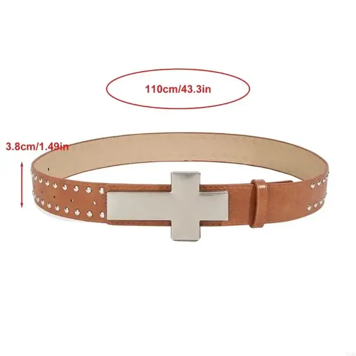 Ceinture cloutée Crucifix élégante pour hommes femmes
