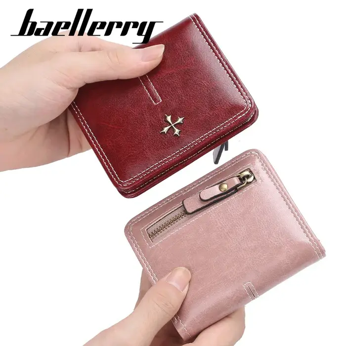 Petit portefeuille en cuir de luxe pour femmes