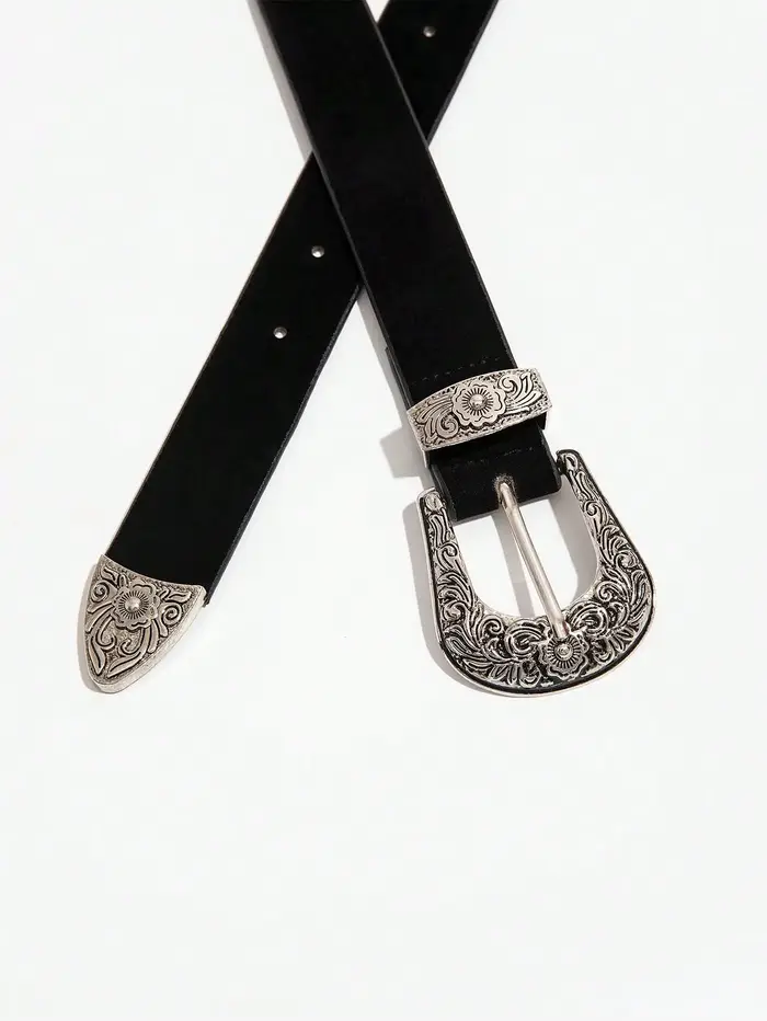 Ceinture en velours noir vintage pour femmes