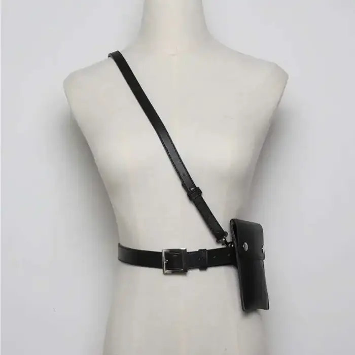 IEFB sangles toutes les mathématiques hommes femmes ceinture Mini-paquet nouvelle mode noir PU cuir ceintures vêtements accessoires multi-usages 9Y116