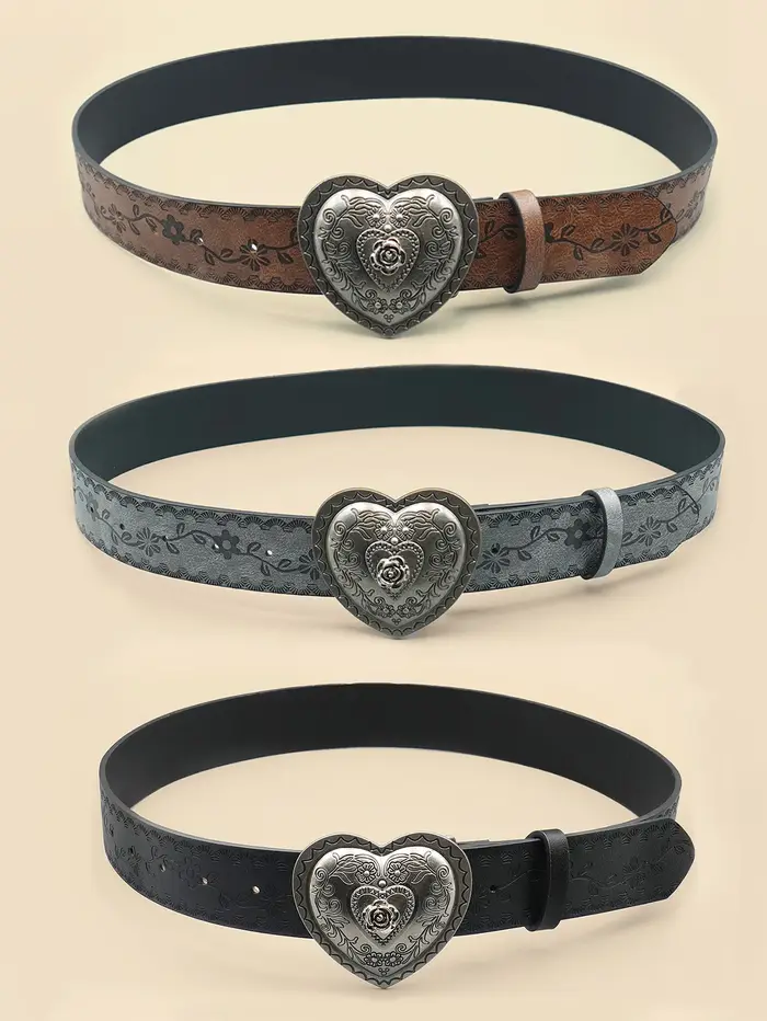 Ceinture décontractée pour femmes en forme de cœur