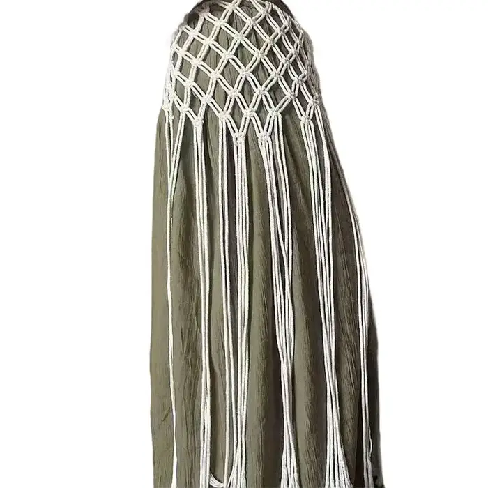 Ceinture en macramé tressée à la main avec pompons