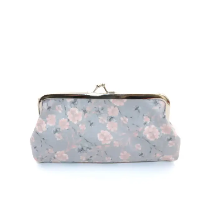 Porte-monnaie rétro imprimé de fleurs pour femmes, portefeuille à verrouillage Long Kd'appareils, mi