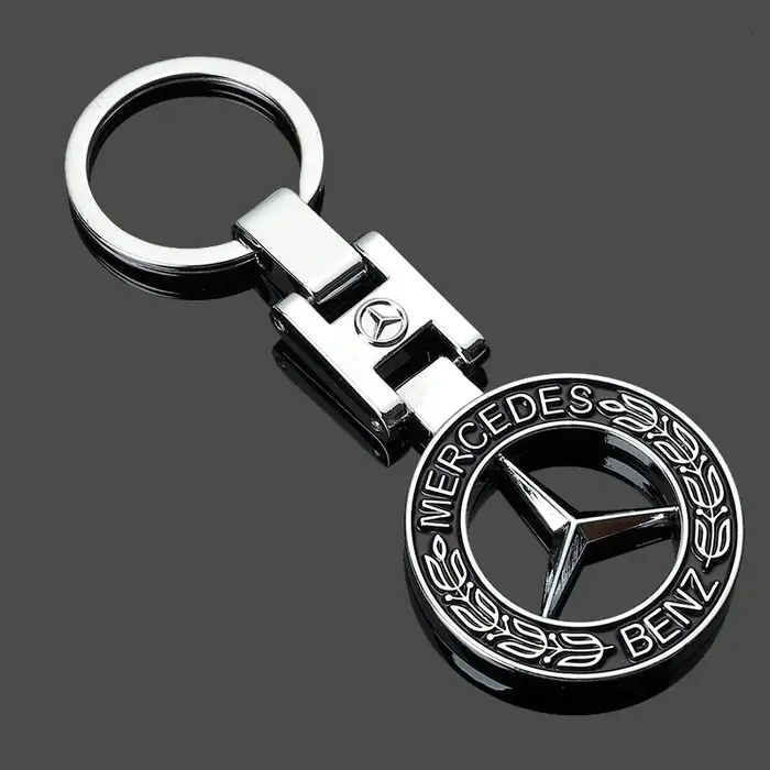 Porte-clés de voiture en métal avec boucle en H