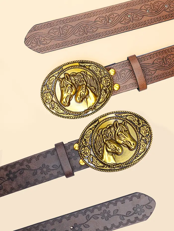 Ceinture rétro en denim occidental