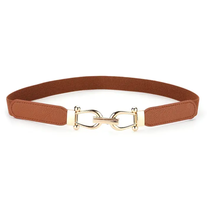 Ceinture Slim boutonnée dorée pour femmes
