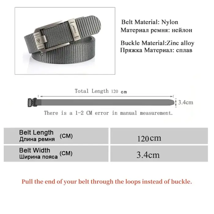 Ceinture de structure automatique en métal pour hommes
