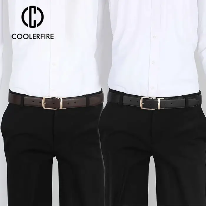 Ceinture réversible en cuir véritable pour hommes