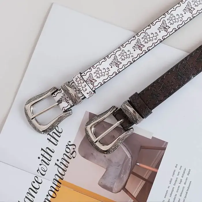 Ceinture de style américain rétro marron pour femmes