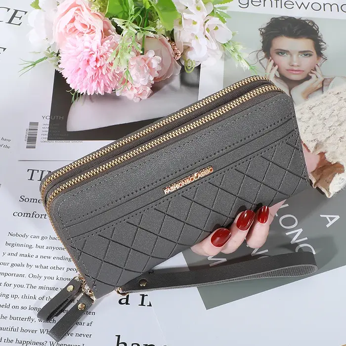 Portefeuille Long en cuir Pu pour femmes