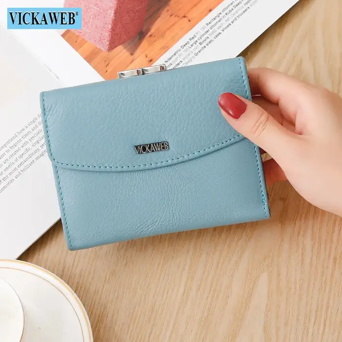 Vickaeb – portefeuille en cuir véritable pour femmes
