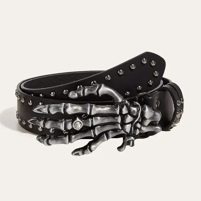 Halloween squelette main ceinture crâne décontracté gothique hommes