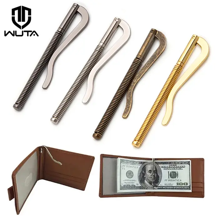WUTA 1Pc pinces à billets à ressort barre mince portefeuille pince