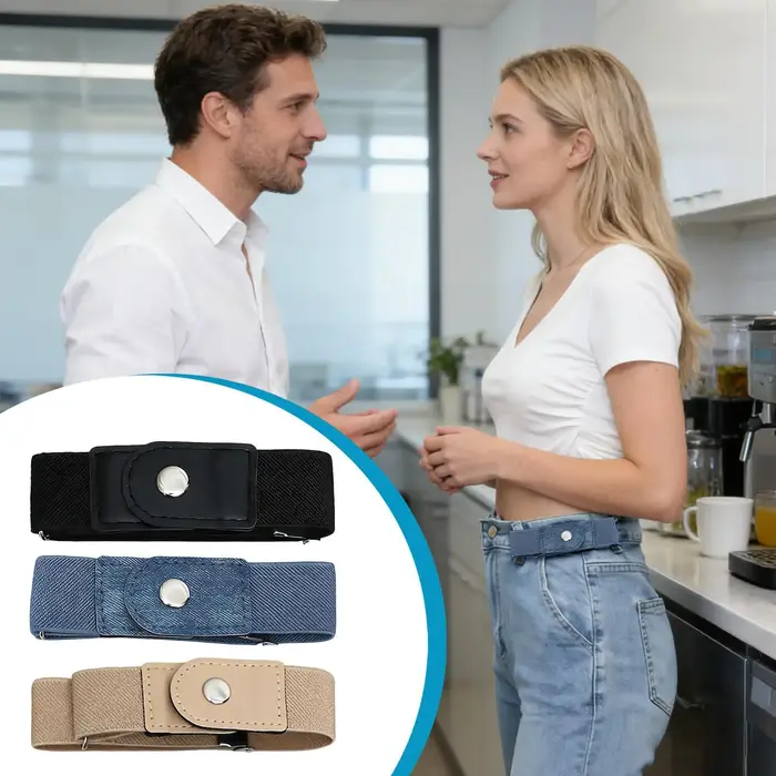 1 paire de ceinture élastique sans boucle