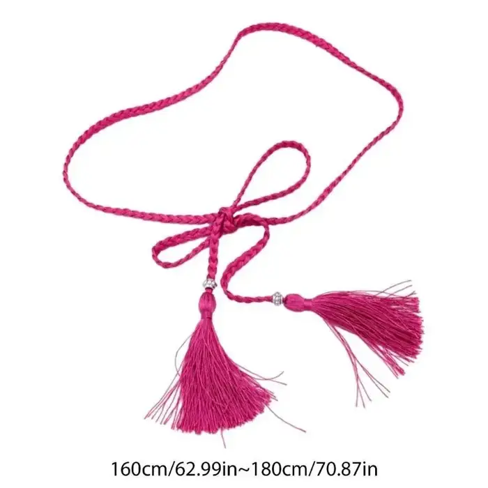 39BD – ceinture taille bohème pour femmes, glands délicats, décorations tressées pour robe d'été, ceinture taille