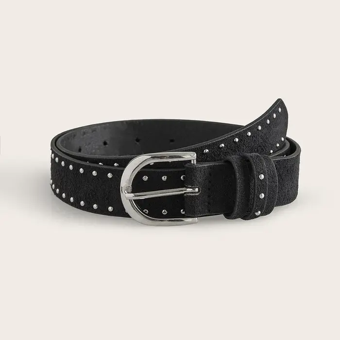 Ceinture de Cowgirl en daim couleur mûrier pour femmes, avec Rivets, Style occidental, accessoire dé