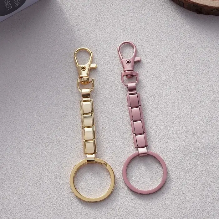 Nouveau porte-clés italien couleur argent en acier inoxydable