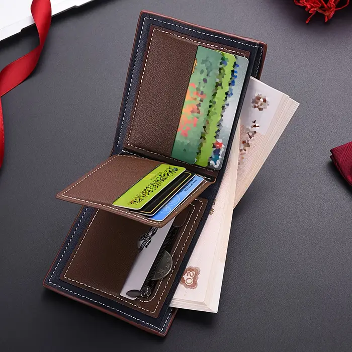 Portefeuille personnalisé-nom et initiales personnalisés gravés