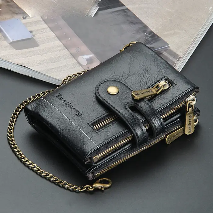 Portefeuille de luxe en cuir PU pour hommes
