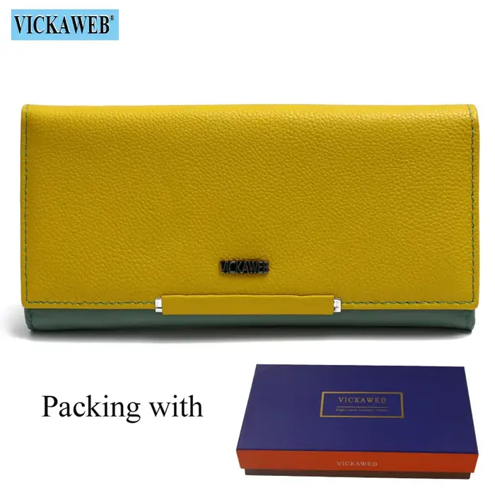 Portefeuille long en cuir pour femme