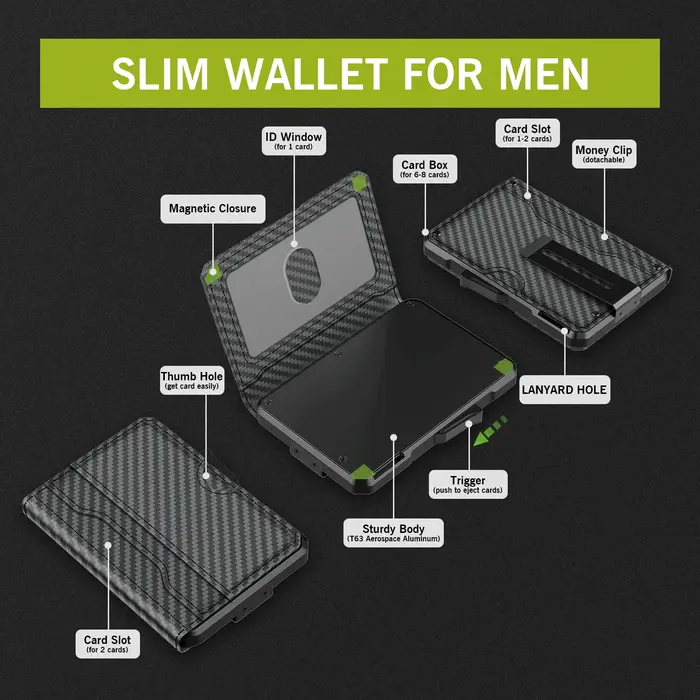 Portefeuille pour hommes – avec pince à billets
