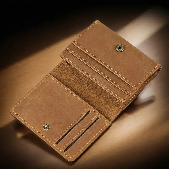 Vintage Crazy Horse cuir carte de crédit portefeuille hommes véritable peau de vache mince ID VIP cartes sacs petit