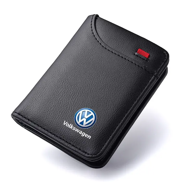 Porte-cartes de crédit avec logo de voiture, petit portefeuille Portable pour VW Passat B5 B6 B7 Pol