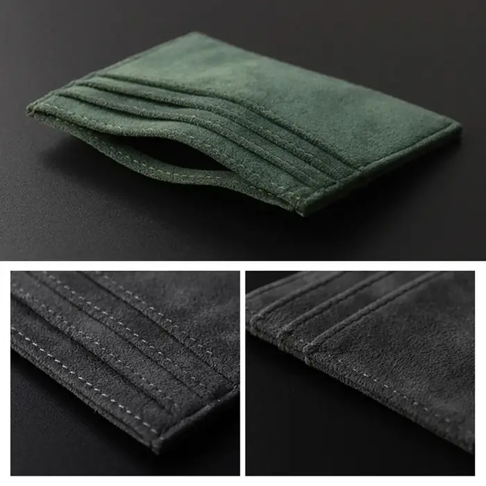 YMW ALCANTARA porte-carte femmes et homme tourner fourrure luxe en cuir artificiel mince carte Mini portefeuille petit