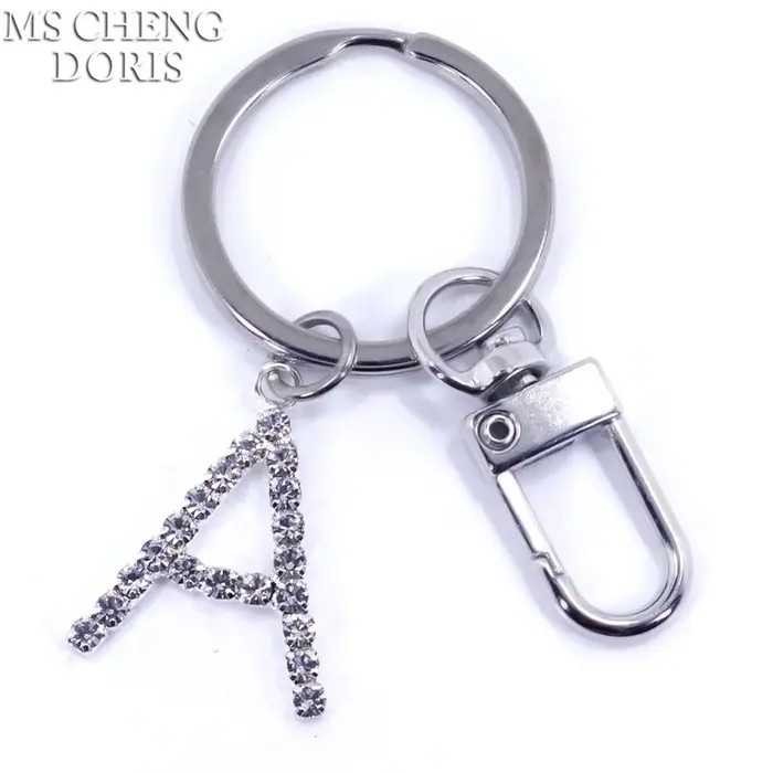 Porte-clés pendentif lettre cristal strass Alphabet porte-clés lettre majuscule initiale A-Z chaîne