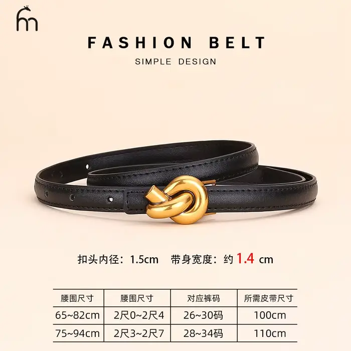 Ceinture à nœud en cuir véritable pour femmes, ceinture à la mode avec boucle, robe et ceinture en j