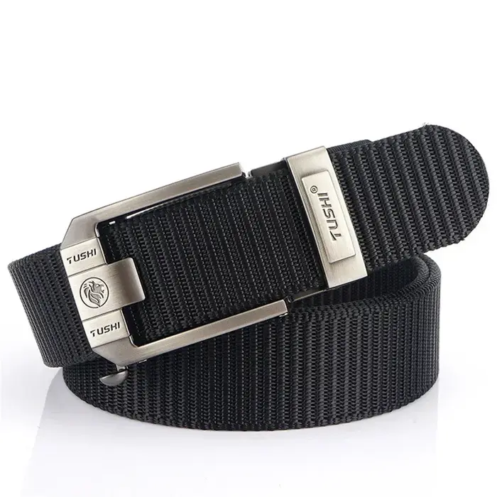 Ceintures en toile à boucle automatique en métal de luxe pour hommes