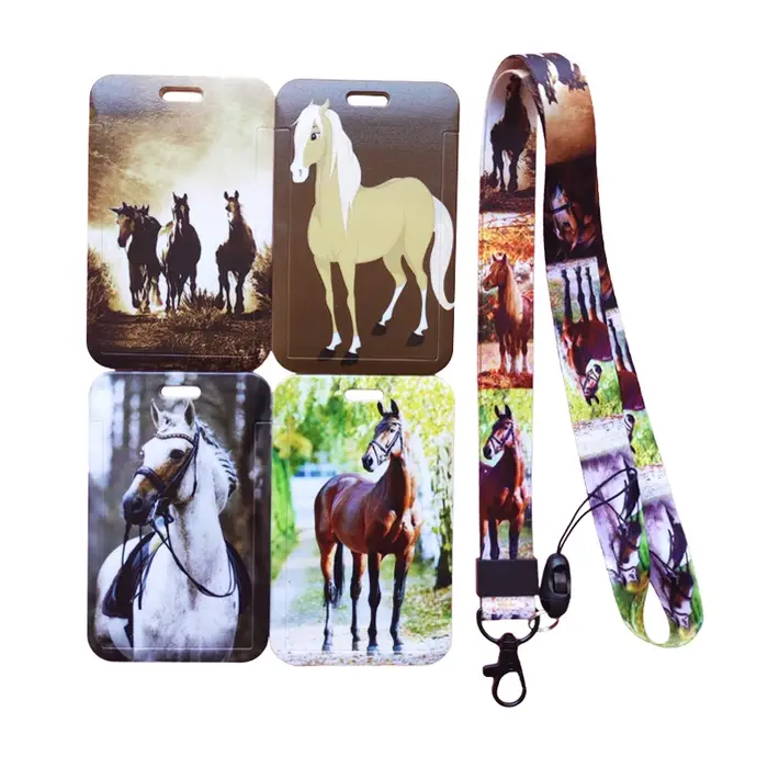 Porte-carte d'identité avec lanière de cheval animal pour garçons