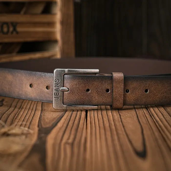 Une ceinture rétro décontractée pour hommes et femmes, style occidental! Ceinture en cuir PU avec bo