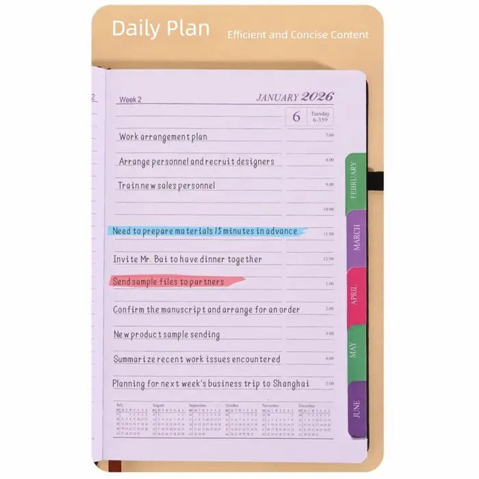 Carnet de planification A5 en cuir PU